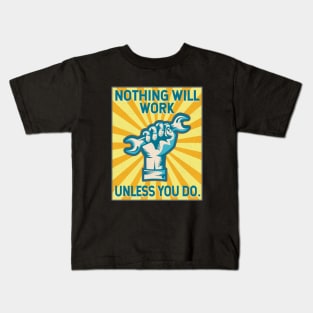 Mechanic Worker Laborer vintage Poster Kids T-Shirt
